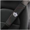 Carbon Fiber Leather Car Seat Belt Cover Shoulder Protection - Crown Black - 1