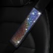 Bling Car Leather Seat Belt Cover Shoulder Pads - Colorful Silver - 1
