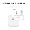 2 PCS XJ01 Power Adapter for iPad 10W 12W Charger & MacBook Series Charger, UK Plug - 3