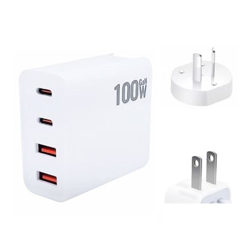 GaN 100W Dual USB + Dual USB-C Charger for Apple MacBook - US/AU Plug - 1