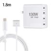 GaN 130W 4-Port USB-C PD65W/PD30W Charger with Type-C to MagSafe 2 Cable - 1