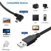 90 Degree Mini USB Male to USB 2.0 AM Adapter Cable - 25cm Length - 4