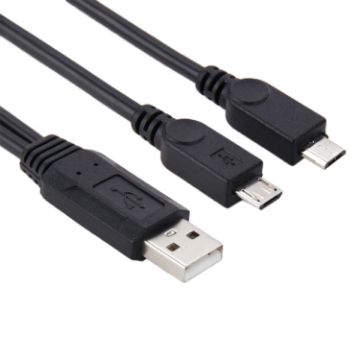 USB 2.0 Male to 2 Micro USB Male Cable - 30cm Length - 1