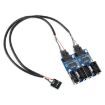 9 Pin USB Header Male to 4 Female Extension Cable Card - 2