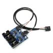 9 Pin USB Header Male to 4 Female Extension Cable Card - 5