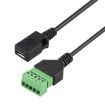 Micro USB Female to 5 Pin Pluggable Terminals Solderless Adapter Cable - 4