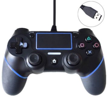 Blue Wired Game Controller for Sony Playstation PS4 - 1
