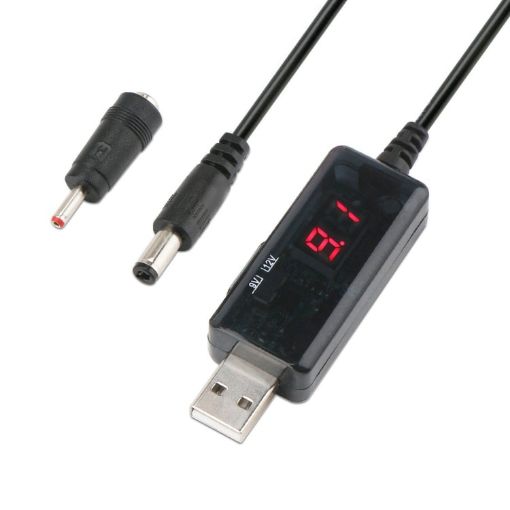 USB Boost Cable 5V Step Up to 9V 12V Converter EU - 1