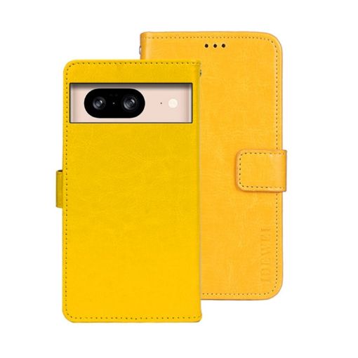 Yellow Crazy Horse Leather Case for Google Pixel 8 - Idewei - 1