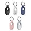 Samsung Galaxy SmartTag 2 TPU Carbon Fiber Half Wrap Keychain Case White - 2