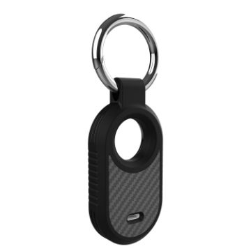Samsung Galaxy SmartTag 2 TPU Carbon Fiber Half Wrap Keychain Case - 1