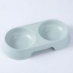 Picture of Pet Double Bowl Non-Slip Anti-Tip Drinking Feeder Cats Dog Supplies (Blue)