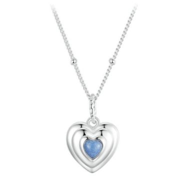 Picture of S925 Sterling Silver Platinum Plated Luminous Love Heart Necklace (BSN375)
