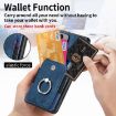 For Honor X6a Retro Skin-feel Ring Card Wallet Phone Case Blue - 3