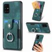 Samsung Galaxy A51 Retro Skin-feel Ring Card Wallet Phone Case Green - 1