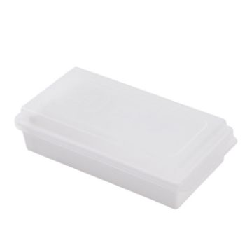 Picture of Household Square Butter Cutting Crisper With Lid Kitchen Cheese Storage Box (White)