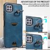 Samsung Galaxy A22 5G Blue Card Slot Ring Holder Phone Case - 6