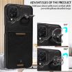 Samsung Galaxy A12 4G Calf Texture Card Slot Ring Holder Phone Case - 6