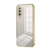 Huawei P30 Transparent Plating Fine Hole Phone Case - Gold - 1