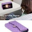 Samsung Galaxy A55 Zipper Wallet Rhombic Leather Phone Case - Purple - 6