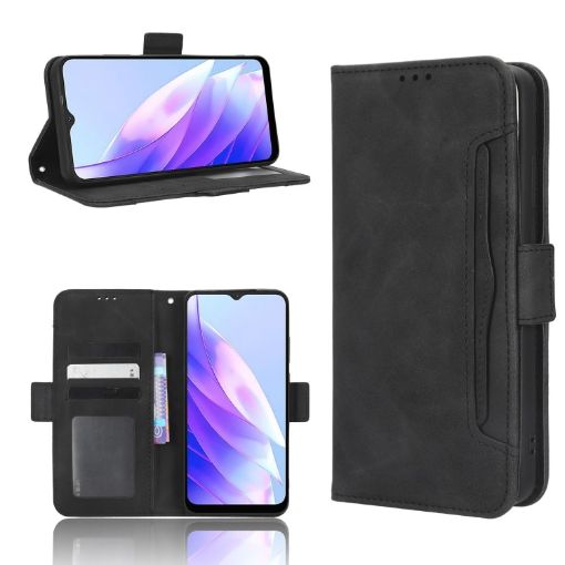 Blackview A52/A52 Pro Leather Phone Case - Card Slots - Black - 1