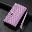 Samsung Galaxy S9 Zipper Multi-Card Wallet Rhombic Leather Phone Case Purple - 2