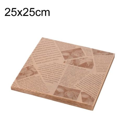 Deli Greaseproof Paper Baking Wrapping Paper 500 Sheets - 25 x 25cm Brown - 1