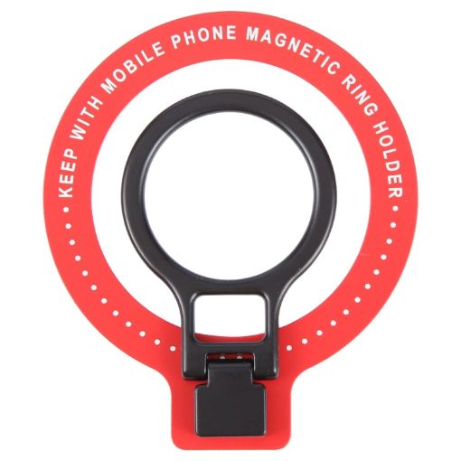 CPS-050 Adhesive MagSafe Magnetic Ring Phone Holder (Red) - 1