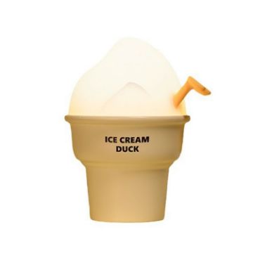 Picture of Ice Cream Duck Cartoon Night Light Bedroom USB Charging Ambient Lamp (Yellow And White)