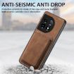 OnePlus Nord CE3 Lite Retro Leather Card Bag Magnetic Phone Case - Brown - 5