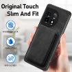 OnePlus Nord CE 5G Retro Leather Card Bag Magnetic Phone Case - Black - 6