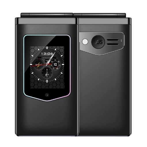 HAMTOD T8 4G Flip Phone EU Version 2.8 inch VoLTE BT SOS OTG Black - 1