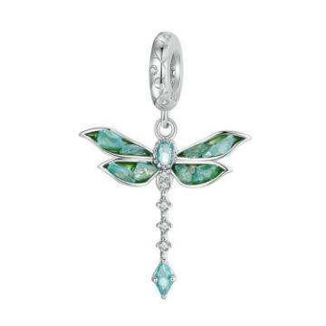 Picture of S925 Sterling Silver Platinum Plated Dragonfly DIY Pendant (BSC983)