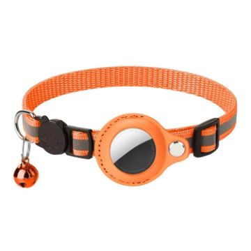 Picture of For AirTag Pet Anti-Lost Locator Collar Protector Cats Reflective Bell Neckties (Orange)
