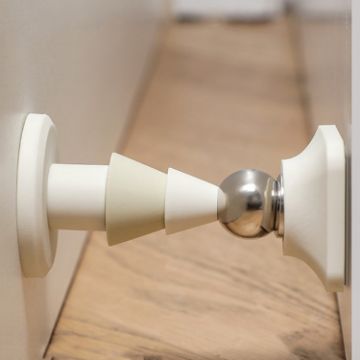 Magnetic Door Stopper Silent White - Anti-collision Silicone - 1