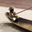 Picture of Fisherman Incense Stick Holder Insence Burner Ash Catcher Insense Stand (Bamboo Raft)