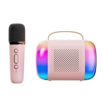 Y5 1 Microphone Portable Bluetooth Speaker (Pink) - 1