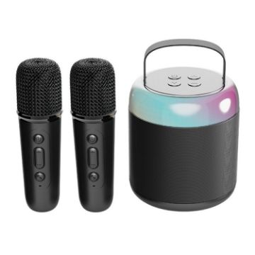 Picture of Home Portable Bluetooth Speaker Small Outdoor Karaoke Audio, Color: Y2 Black (Double wheat)