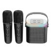 Portable Bluetooth Speaker Outdoor Karaoke Y1 Black - Double Wheat - 1