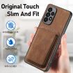 Samsung Galaxy S10 Retro Leather Card Bag Magnetic Phone Case - Brown - 6