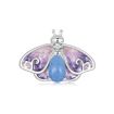 Picture of S925 Sterling Silver Platinum Plated Luminous Gradient Purple Butterfly DIY Beads (SCC2732)