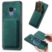 Samsung Galaxy S9 Retro Leather Card Bag Magnetic Phone Case Green - 1