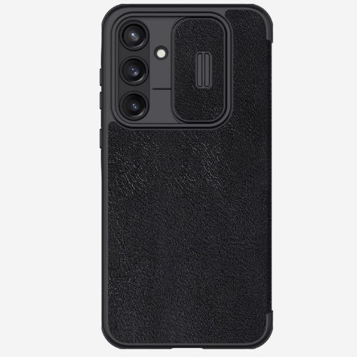 NILLKIN QIN Series Pro Leather Phone Case for Samsung Galaxy A55 - Black - 1