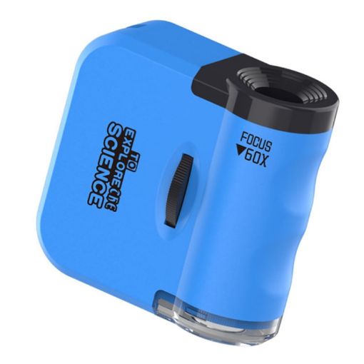 Portable Mini Microscope Pendant With LED Lights - Blue - 1