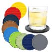 Simple Round Silicone Coaster Tea Cup Table Mat, Classic Brown - 2