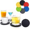 Simple Round Silicone Coaster Tea Cup Table Mat, Classic Brown - 6