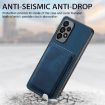 Samsung Galaxy A41 Retro Leather Card Bag Magnetic Phone Case Blue - 5