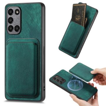Samsung Galaxy A21s Retro Leather Card Bag Magnetic Phone Case Green - 1