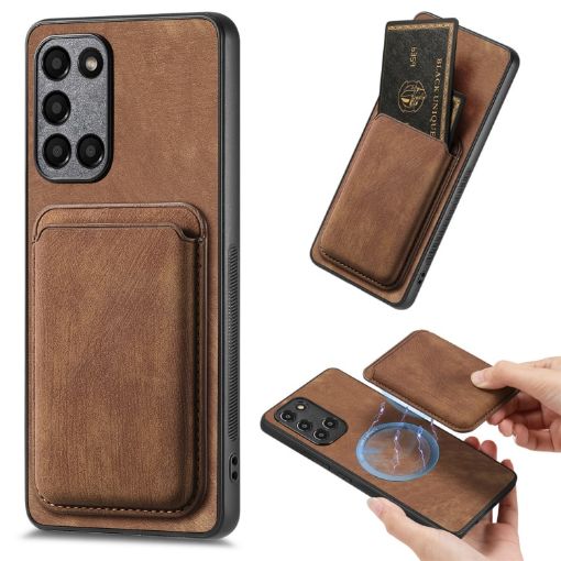 Samsung Galaxy A21s Retro Leather Card Bag Magnetic Phone Case - Brown - 1