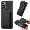 Samsung Galaxy A71 Retro Leather Card Bag Magnetic Phone Case - Black - 1